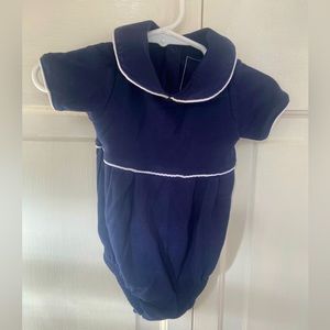 Lila & Hayes navy blue Pima cotton bubble, size 6-9m